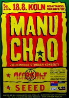 MANU CHAO - 2001 - Seeed - Live In Concert Tour - Poster - Kln