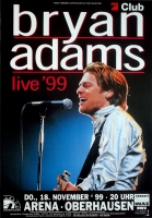 ADAMS, BRYAN - 1999 - Plakat - Live In Concert Tour - Poster - Oberhausen