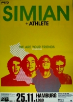 SIMIAN - 2002 - Athlete - Concert - We Are Your Friend Tour - Poster - Hamburg
