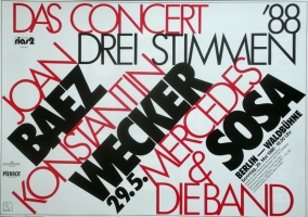 BAEZ, JOAN - KONSTANTIN WECKER - MERCEDES SOSA - 1988 - Concert - Poster - Berlin