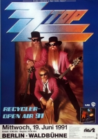 ZZ TOP - 1991 - Plakat - In Concert - Recycler Open Air Tour - Poster - Berlin