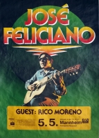 FELICIANO, JOSE - 1976 - Plakat - Concert - Rico Moreno - Tourposter - Mannheim