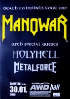 MANOWAR - 2010 - Konzertplakat - Death to Infields - Tourposter - Hannover
