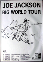 JACKSON, JOE - 1986 - Live in Concert - Big World Tour - Poster