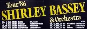 BASSEY, SHIRLEY - 1986 - Tourplakat - Concert - Tourposter