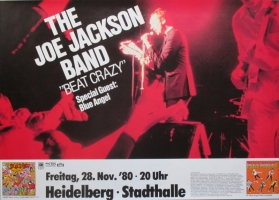 JACKSON, JOE - 1980 - Konzertplakat - Beat Crazy - Tourposter - Heidelberg