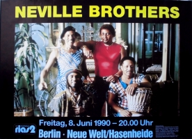 NEVILLE BROTHERS - 1990 - Konzertplakat - Forever Blue - Tourposter - Berlin