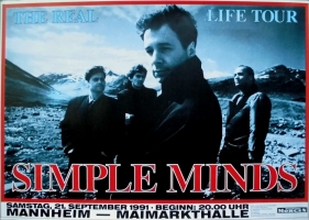 SIMPLE MINDS - 1991 - Live In Concert - Real Life Tour - Poster - Mannheim