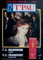 T'PAU - T PAU - 1988 - Live In Concert - Bridge of Spies Tour - Poster - Mannheim