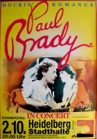 BRADY, PAUL - 1986 - Live In Concert - Rockin Romance Tour - Poster - Heidelberg