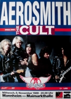 AEROSMITH - 1989 - The Cult - In Concert - Pump Tour - Poster - Mannheim