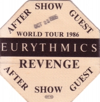 EURYTHMICS - 1986 - Pass - Revenge Word Tour - After Show Guest