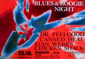 BLUES & BOOGIE - 1990 - Plakat - Feelgood - Canned Heat - Poster - Mannheim