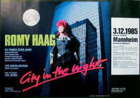 HAAG, ROMY - 1985 - Konzertplakat - City in the Night - Tourposter - Mannheim