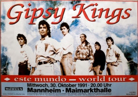 GIPSY KINGS - 1991 - Konzertplakat - Este Mundo - Tourposter - Mannheim