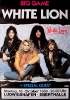 WHITE LION - 1989 - Konzertplakat - Big Game - Tourposter - Ludwigshafen