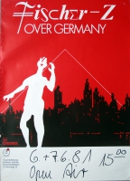 FISCHER Z - 1981 - Konzertplakat - Red Skies Over... - Tourposter - Hamburg