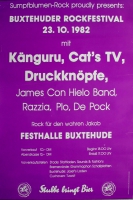 BUXTEHUDER ROCK - 1982 - Konzertplakat - Knguru - Razzia - Cats TV - Poster