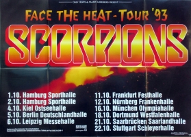 SCORPIONS - 1993 - Plakat - Live In Concert - Face The Heat Tour - Poster