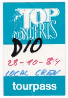 DIO - 1984 - Pass - The Last in Line - Tourpass - Local Crew