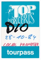 DIO - 1984 - Pass - The Last in Line - Tourpass - Local Promoter