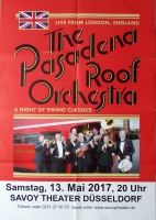 PASADENA ROOF ORCHESTRA - 2017 - In Concert Tour - Poster - Dsseldorf