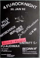 FU ROCK NIGHT 4. - 1982 - Plakat - UKW - Artischock - Poster - Berlin
