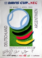 DAVIS CUB - TENNIS - 1991 - Plakat - Becker - Stich - Pilic - Steeb - Poster