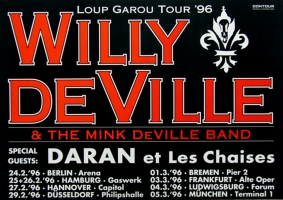 DE VILLE, WILLY - 1996 - Tourplakat - Loup Garou - Tourposter - Schrift