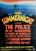 GOLDEN SUMMERNIGHT 6th - 1983 - Konzertplakat - Police - Nannini - Poster - GF