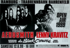 AEROSMITH - 1999 - Concert - Lenny Kravitz - Black Crowes - Poster - Hamburg
