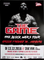 GAME, THE - 2016 - Live In Concert - 1992 Block Wars Tour - Poster - Hamburg