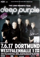 DEEP PURPLE - 2017 - Concert - Poster - Dortmund - Signed / Autogramm +Pass
