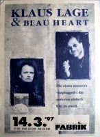 LAGE, KLAUS - 1997 - Beau Heart - Live In Concert - Poster - Hamburg - BAU