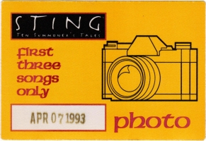 STING - POLICE - 1993 - Photo Pass - Ten Summoners Tales Tour - Stuttgart