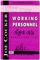 COCKER, JOE - 1992 - Working Personal Pass - Night Calls Tour - Stuttgart