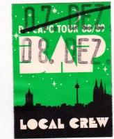 BAP - 1988 - Local Crew Pass - Da Capo Tour - Köln