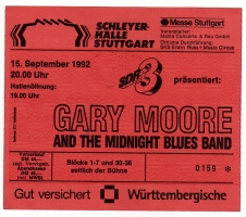 MOORE, GARY - 1992 - Ticket - Eintrittskarte - In Concert - Stuttgart - B