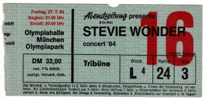 WONDER, STEVIE - 1984 - Ticket - Eintrittskarte - In Concert - Mnchen