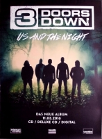 3 DOORS DOWN - 2016 - Plakat - Us and the Night - Poster