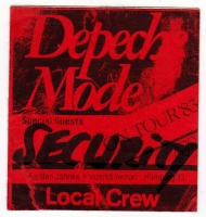 DEPECHE MODE - 1983 - Local Crew Pass - Construction Time Tour - Hamburg