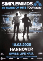 SIMPLE MINDS - 2020 - In Concert - 40 Years of Hits Tour - Poster- Hannover