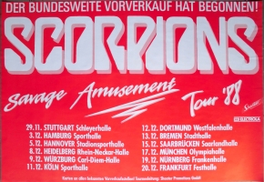 SCORPIONS - 1988 - Live In Concert - Savage Amusement Tour - Poster