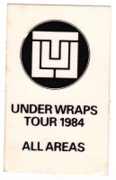 JETHRO TULL - 1984 - All Areas Pass - Under Wraps Tour - Hamburg