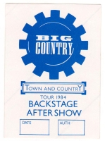 BIG COUNTRY - 1984 - Backstage Pass - Crossing the Big Country Tour - Blau