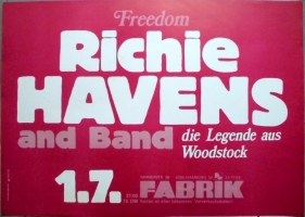 HAVENS, RICHIE - 1982 - Plakat - Freedom - Woodstock - Poster - Hamburg