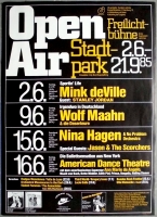 STADTPARK - 1985 - Plakat - Nina Hagen - Mink DeVille - Poster - Hamburg