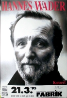 WADER, HANNES - 1995 - In Concert - Zehn Lieder Tour - Poster - Hamburg