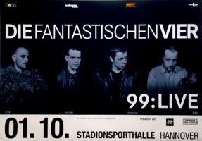 FANTASTISCHEN VIER - 1999 - Plakat - Concert - 99:Live Tour - Poster - Hannover
