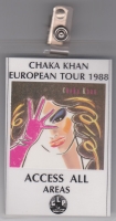 CHAKA KHAN - 1988 - Backstage / Laminat - All Areas - European Tour